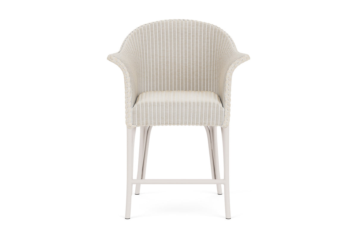 Lloyd Flanders All Seasons Balcony Stool with Padded Seat in Antique White