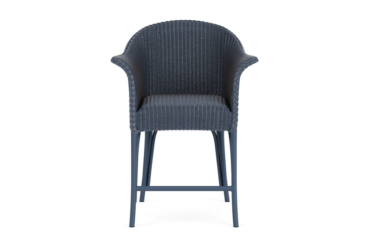 Lloyd Flanders All Seasons Balcony Stool with Padded Seat in Denim Blue