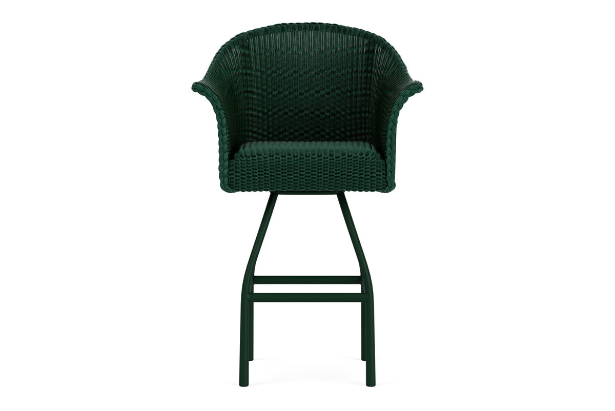 Lloyd Flanders All Seasons Swivel Bar Stool with Padded Seat in Woodland