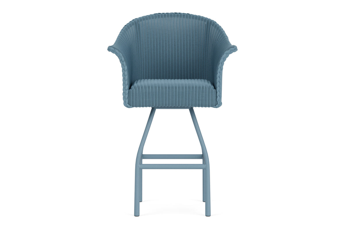 Lloyd Flanders All Seasons Swivel Bar Stool with Padded Seat in Stillwater