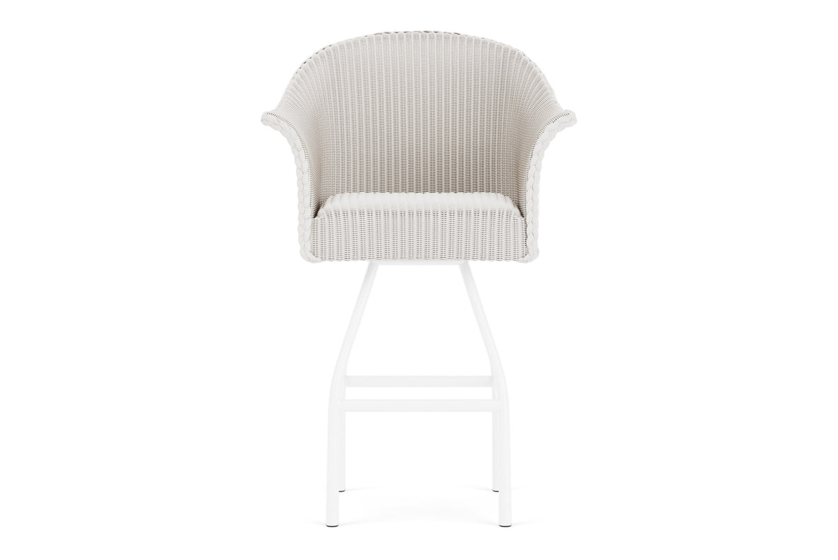 Lloyd Flanders All Seasons Swivel Bar Stool with Padded Seat in White