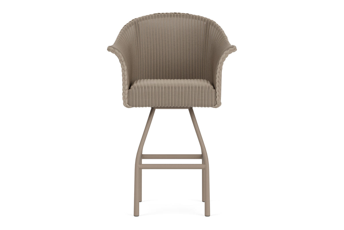 Lloyd Flanders All Seasons Swivel Bar Stool with Padded Seat in French Beige