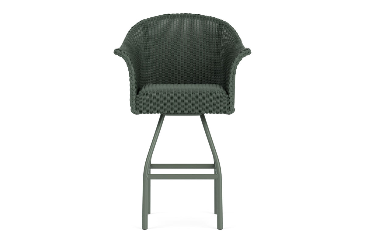 Lloyd Flanders All Seasons Swivel Bar Stool with Padded Seat in Spruce