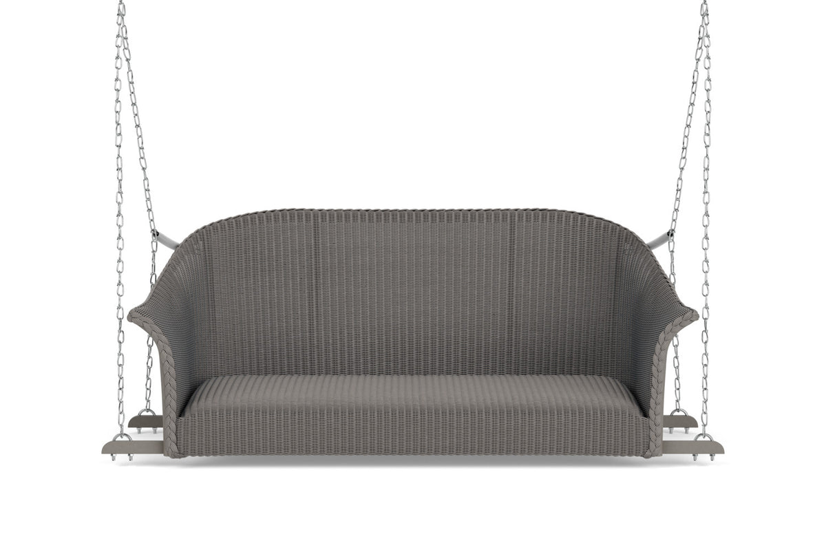 Lloyd Flanders All Seasons Settee Swing with Padded Seat in Pewter