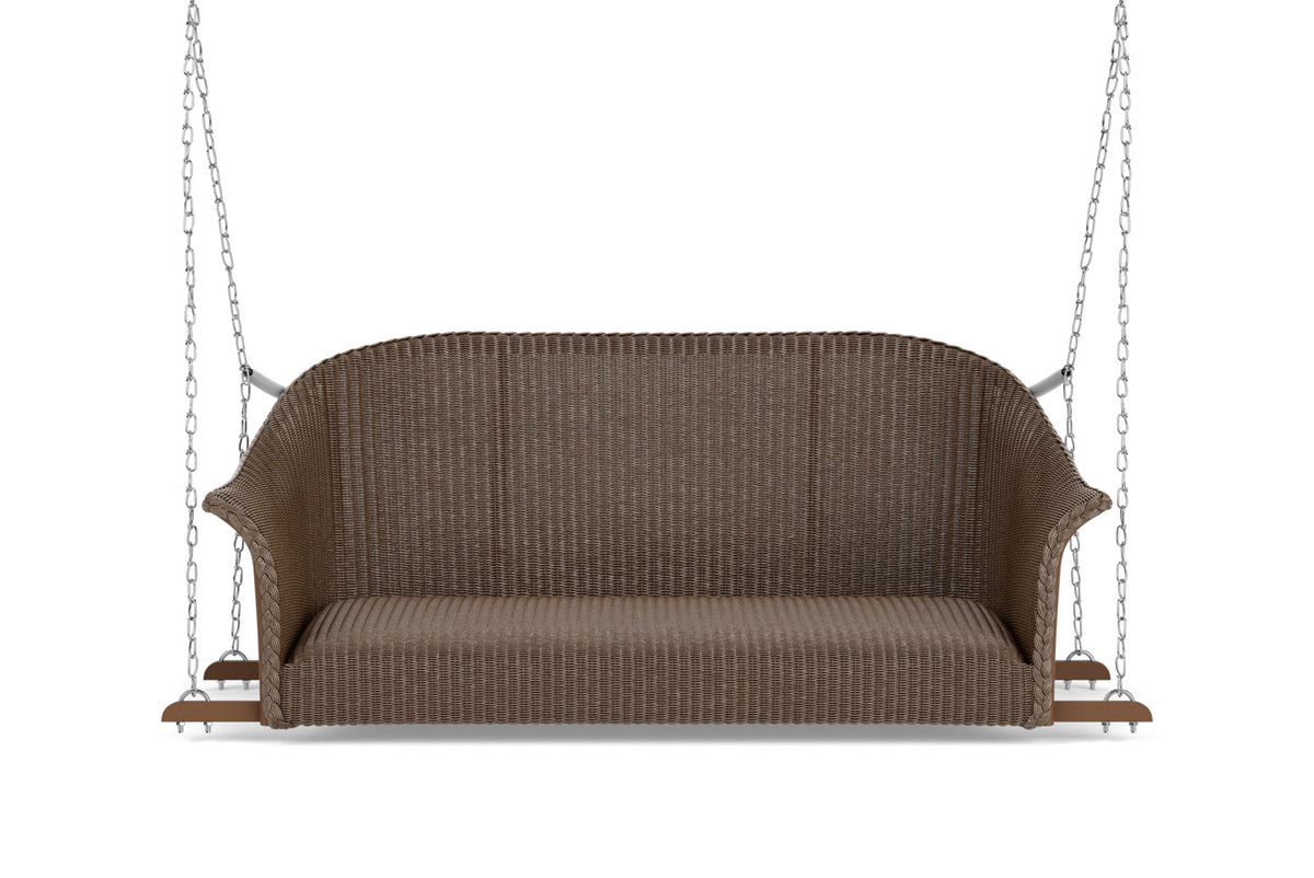 Lloyd Flanders All Seasons Settee Swing with Padded Seat in Bark
