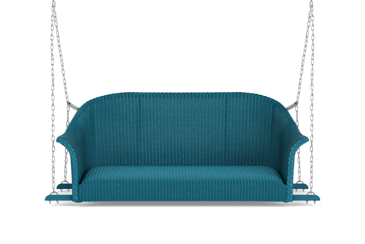 Lloyd Flanders All Seasons Settee Swing with Padded Seat in Peacock