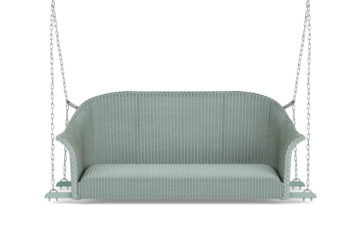 Lloyd Flanders All Seasons Settee Swing with Padded Seat in Sea Glass