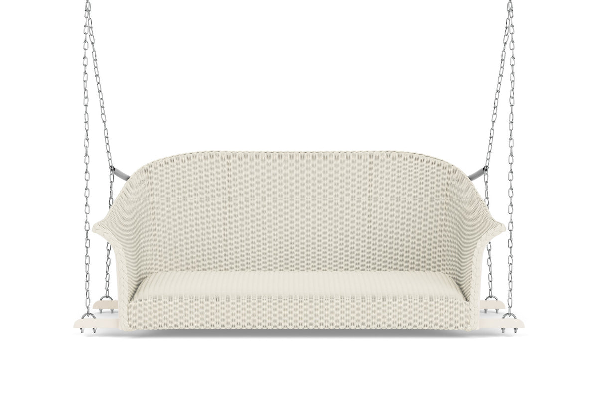 Lloyd Flanders All Seasons Settee Swing with Padded Seat in Ivory