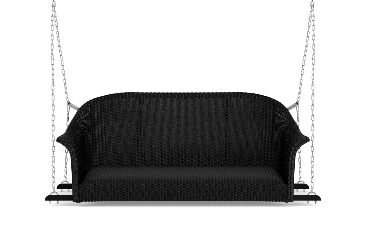 Lloyd Flanders All Seasons Settee Swing with Padded Seat in Ebony