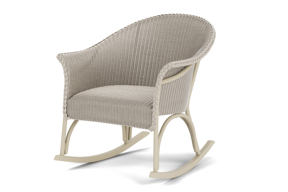 Lloyd Flanders All Seasons Lounge Rocker with Padded Seat in Linen, view 10