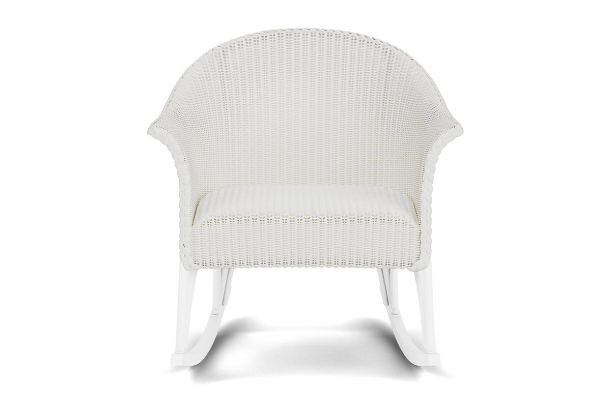 Lloyd Flanders All Seasons Lounge Rocker with Padded Seat in Matte White