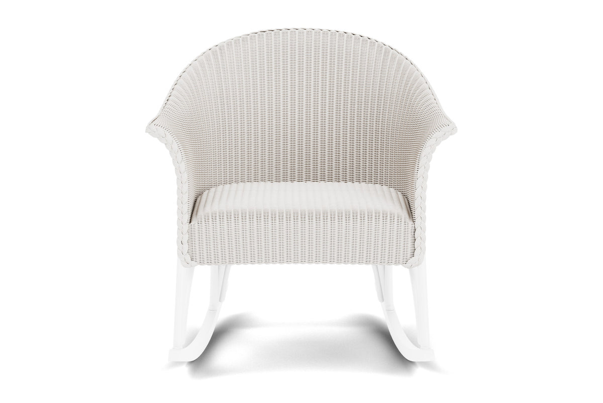Lloyd Flanders All Seasons Lounge Rocker with Padded Seat in White