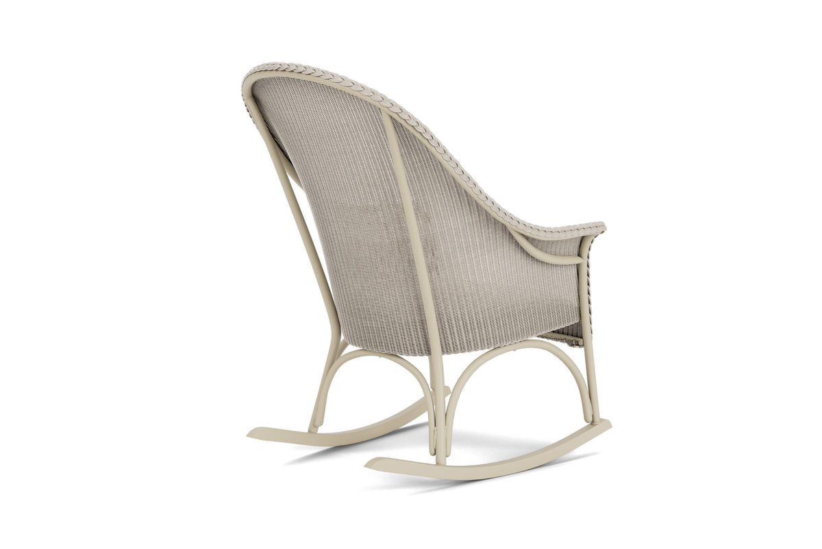 Lloyd Flanders All Seasons High Back Porch Rocker with Padded Seat in Linen, view 6