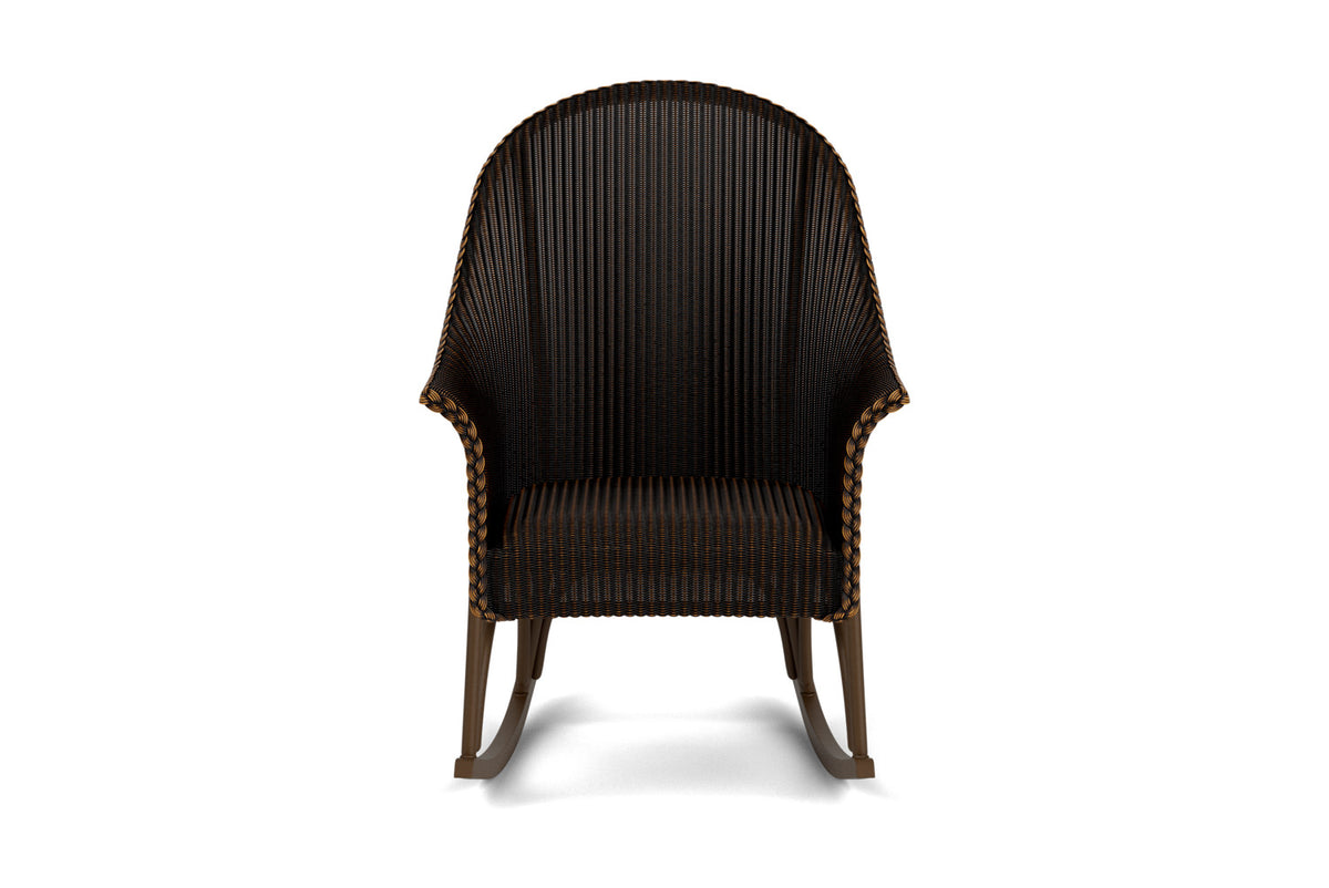 Lloyd Flanders All Seasons High Back Porch Rocker with Padded Seat in Mink