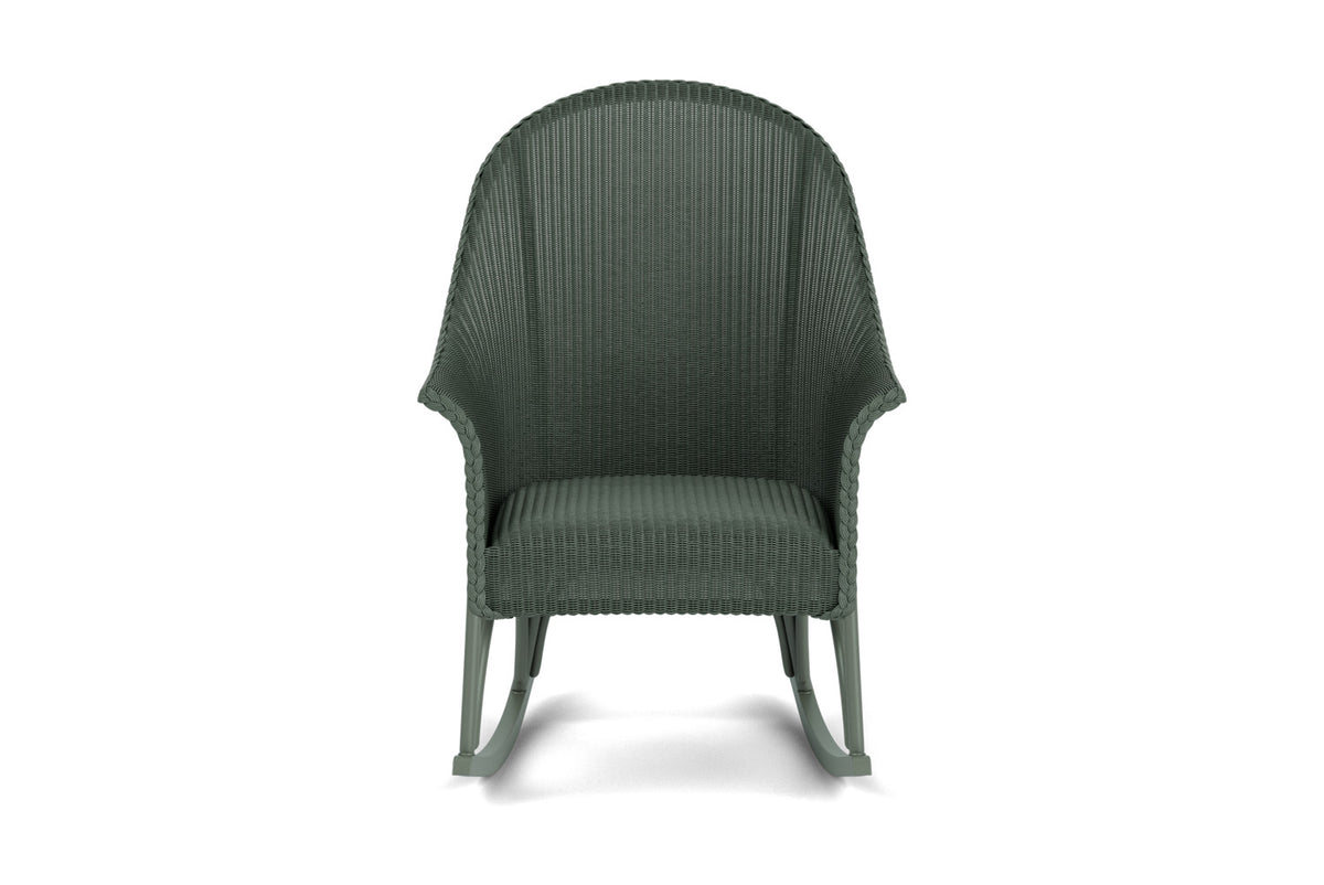 Lloyd Flanders All Seasons High Back Porch Rocker with Padded Seat in Spruce