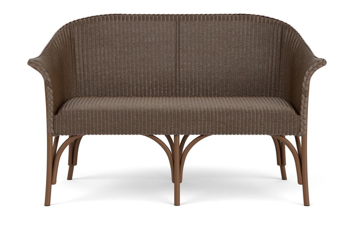 Lloyd Flanders All Seasons Settee with Padded Seat in Bark