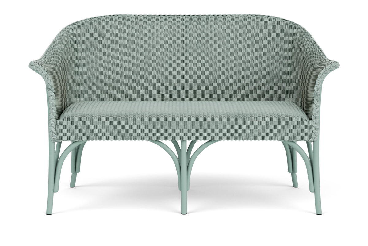 Lloyd Flanders All Seasons Settee with Padded Seat in Sea Glass