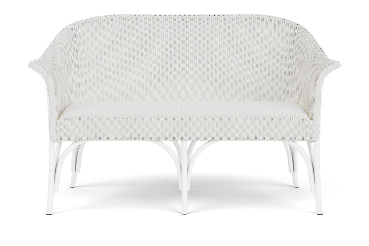 Lloyd Flanders All Seasons Settee with Padded Seat in Matte White