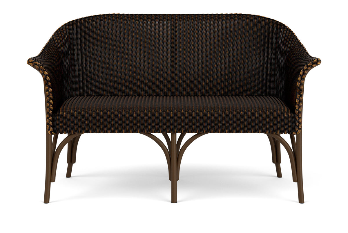 Lloyd Flanders All Seasons Settee with Padded Seat in Mink