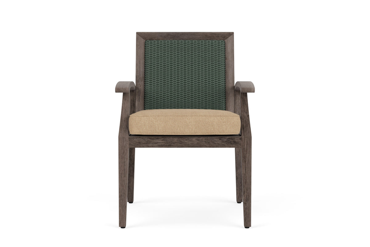 Lloyd Flanders Frontier Dining Set in Spruce with Hayden Sand fabric