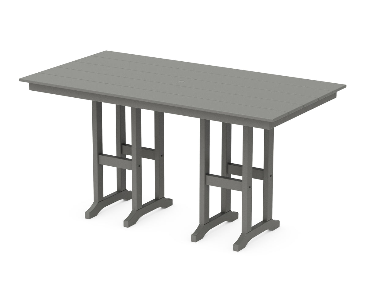POLYWOOD Farmhouse 37" x 72" Counter Table in Slate Grey