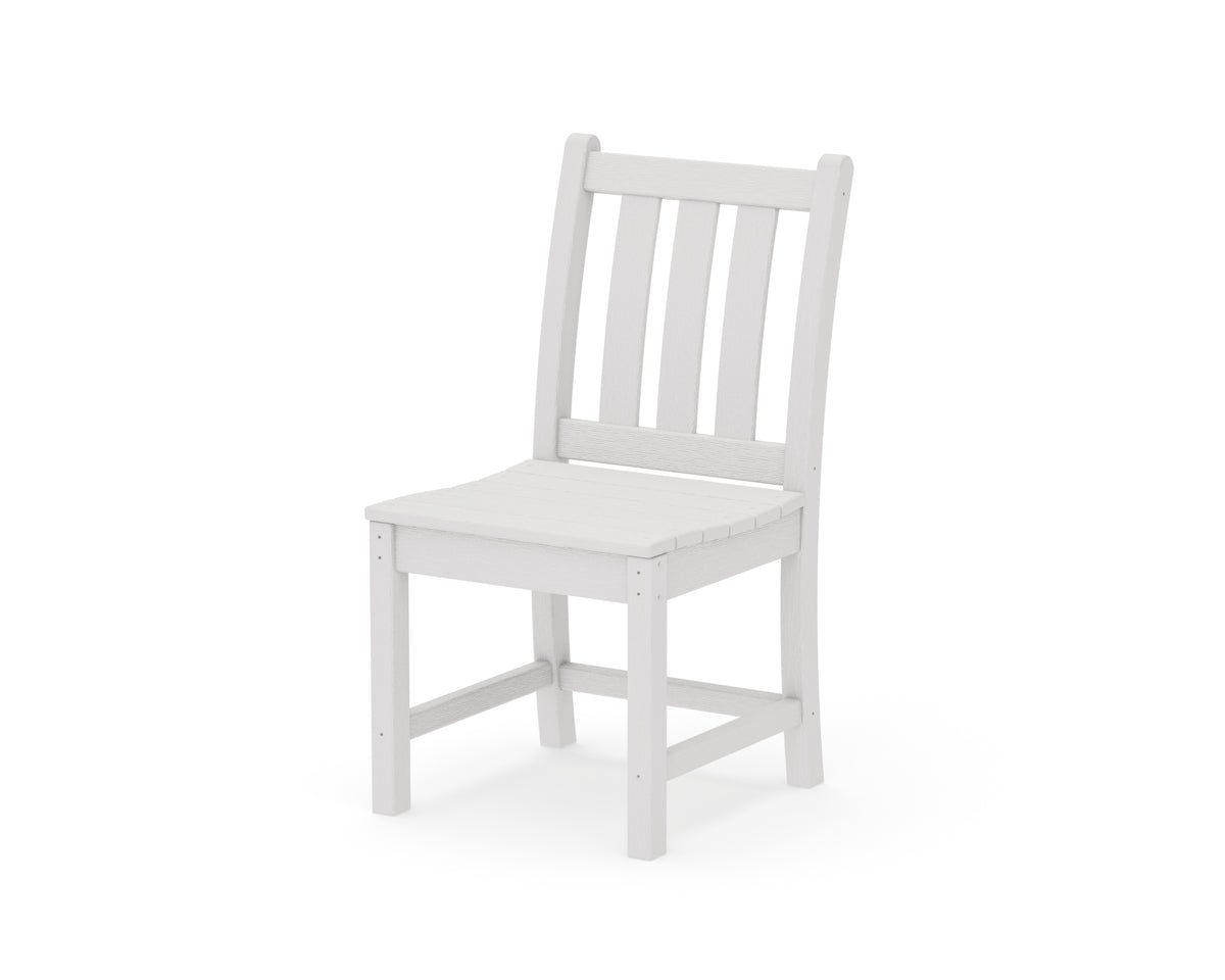 POLYWOOD Traditional Garden Dining Side Chair in Vintage White