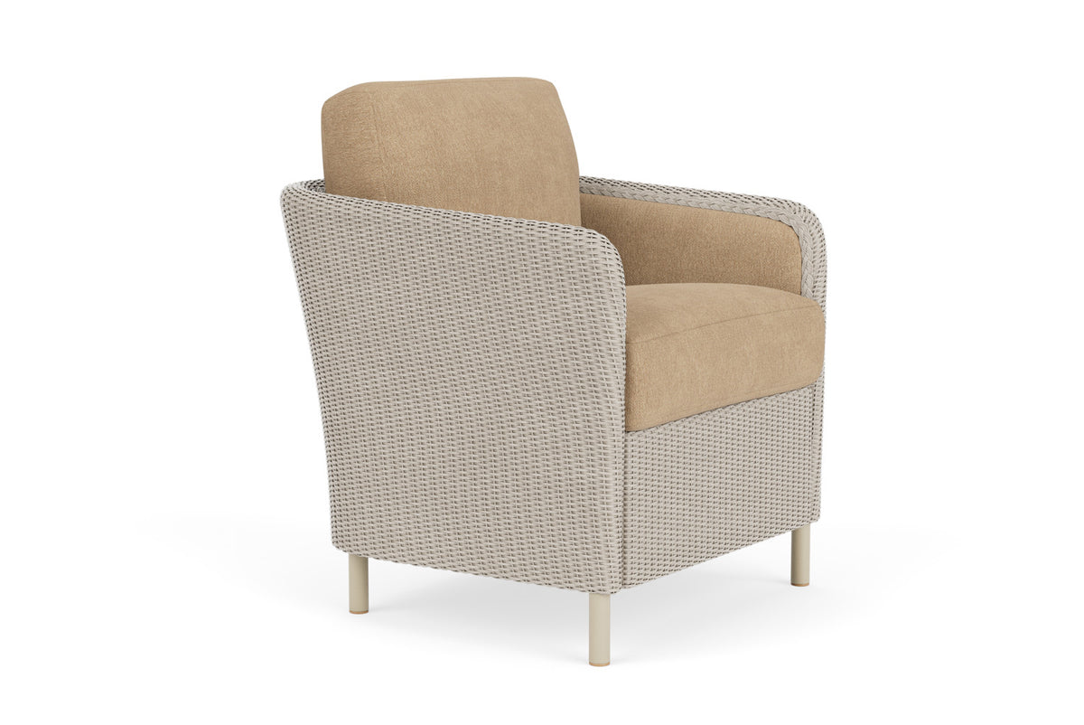 Lloyd Flanders Visions Dining Armchair in Linen with Hayden Sand fabric, view 3