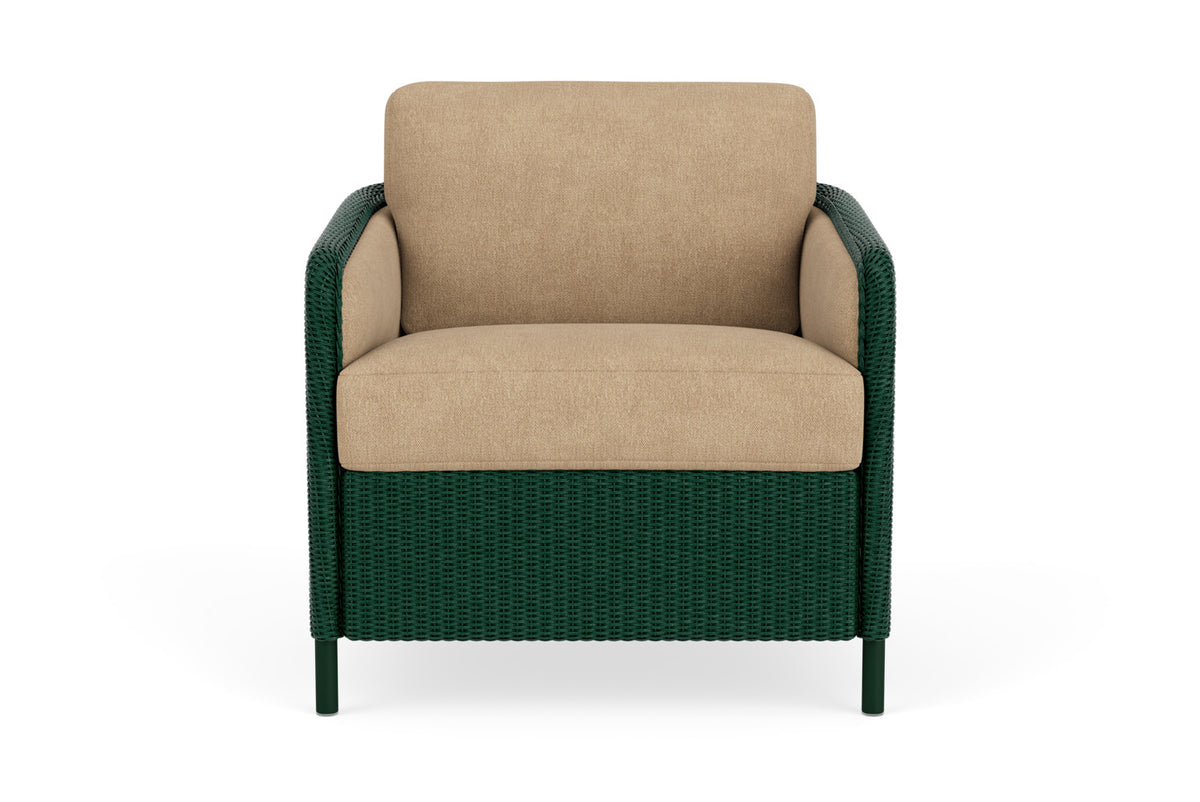 Lloyd Flanders Visions Lounge Chair in Woodland with Hayden Sand fabric