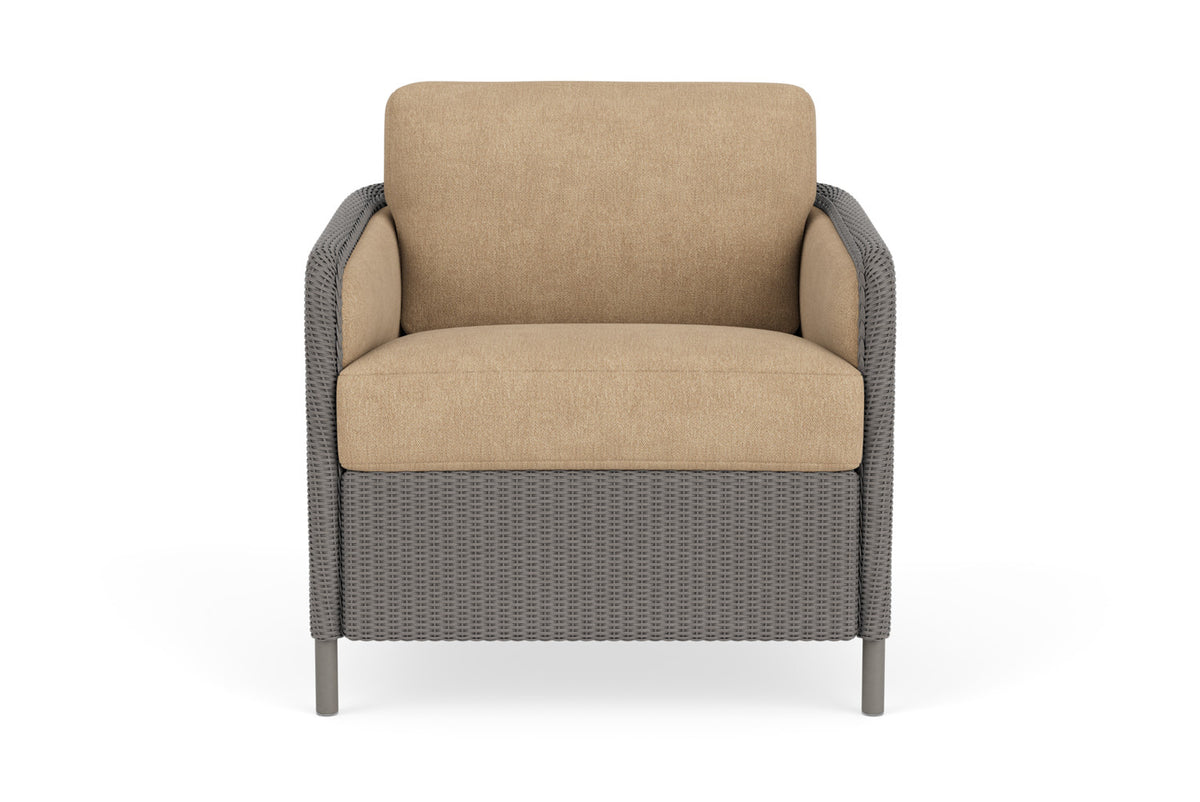 Lloyd Flanders Visions Lounge Chair in Pewter with Hayden Sand fabric