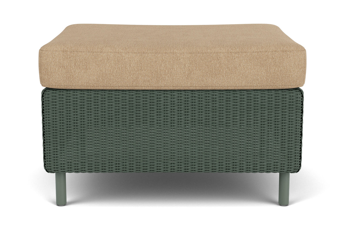 Lloyd Flanders Visions Ottoman in Spruce with Hayden Sand fabric