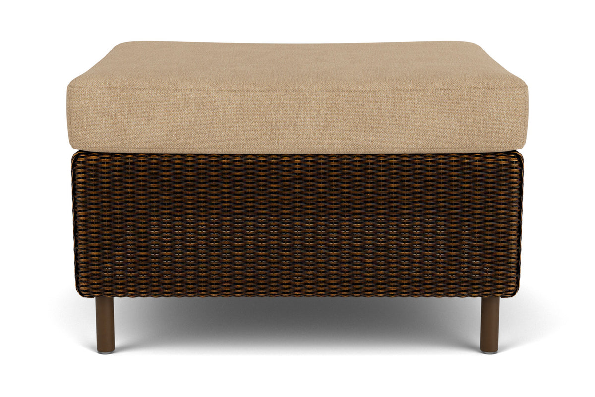 Lloyd Flanders Visions Ottoman in Mink with Hayden Sand fabric