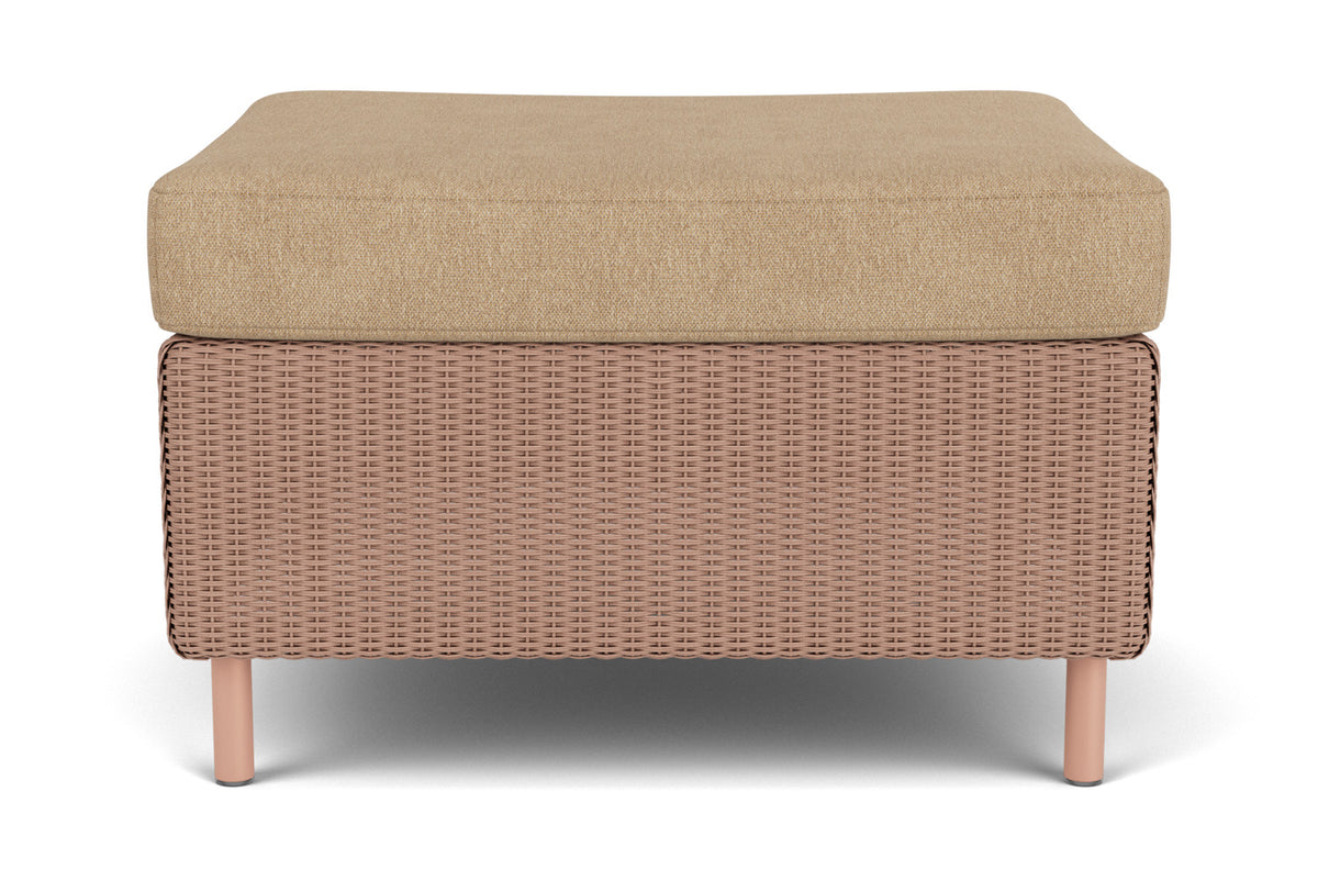 Lloyd Flanders Visions Ottoman in Rosewood with Hayden Sand fabric