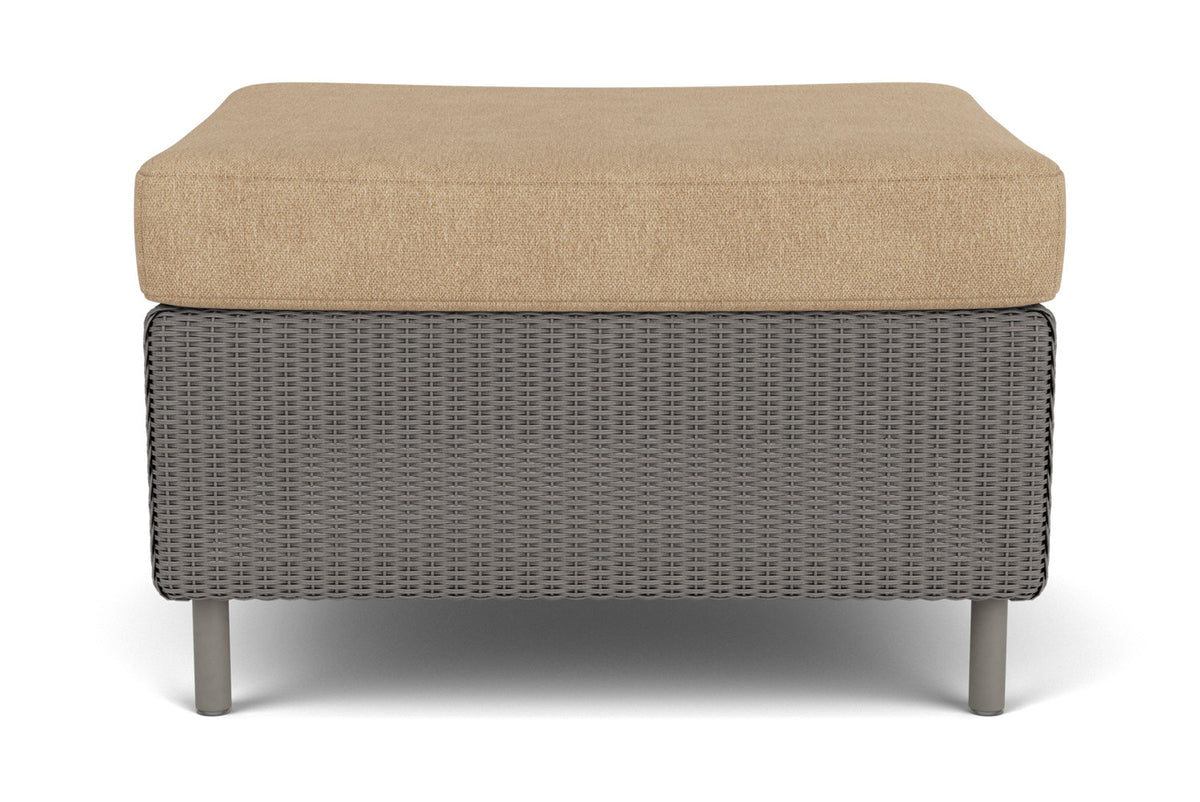 Lloyd Flanders Visions Ottoman in Pewter with Hayden Sand fabric