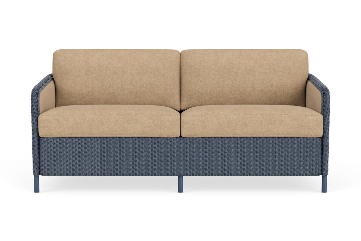 Lloyd Flanders Visions Living Room Set in Denim Blue with Hayden Sand fabric