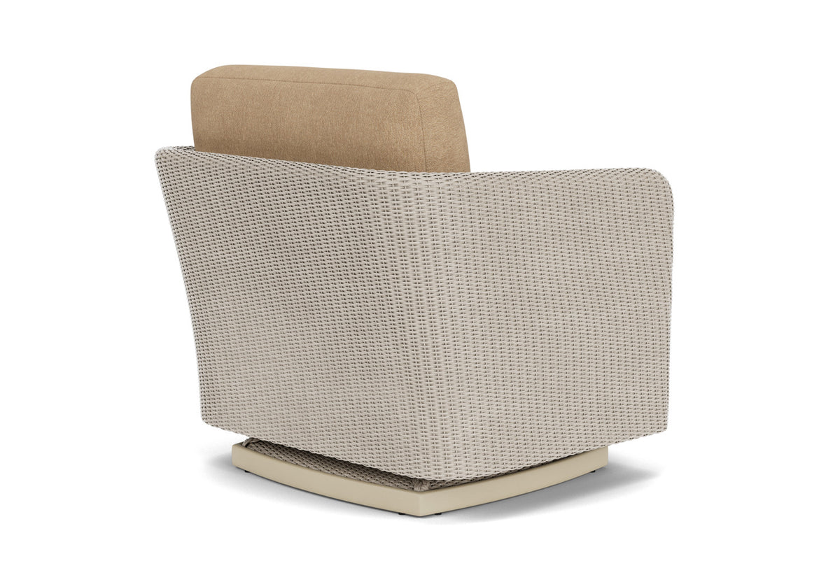 Lloyd Flanders Visions Swivel Glider Lounge Chair in Linen with Hayden Sand fabric, view 6