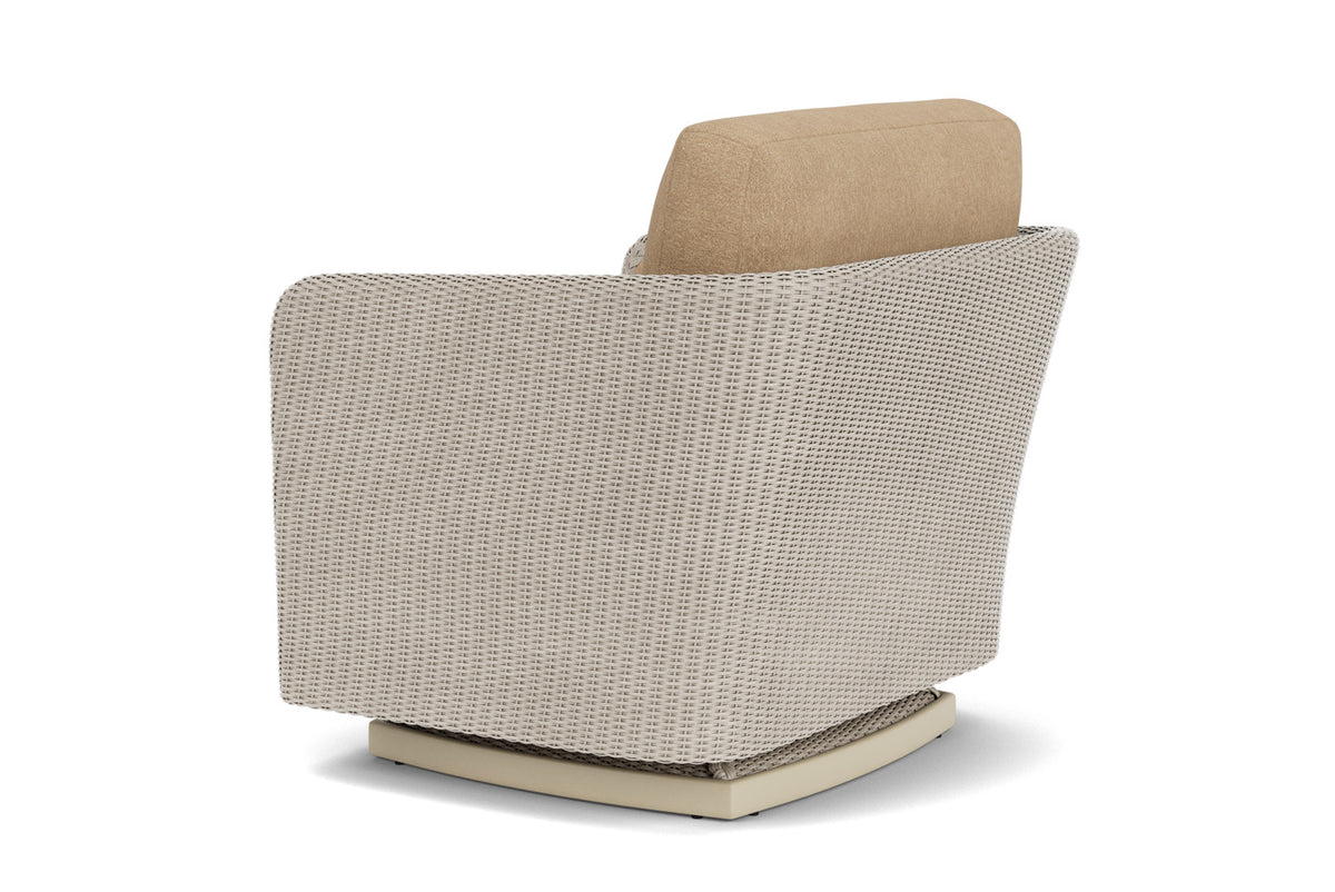Lloyd Flanders Visions Swivel Glider Lounge Chair in Linen with Hayden Sand fabric, view 8