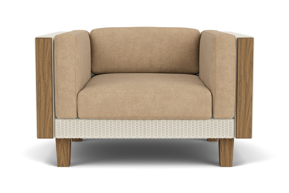 Lloyd Flanders Catalina Lounge Chair in Ivory with Hayden Sand fabric