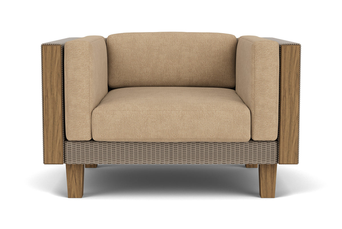 Lloyd Flanders Catalina Lounge Chair in French Beige with Hayden Sand fabric