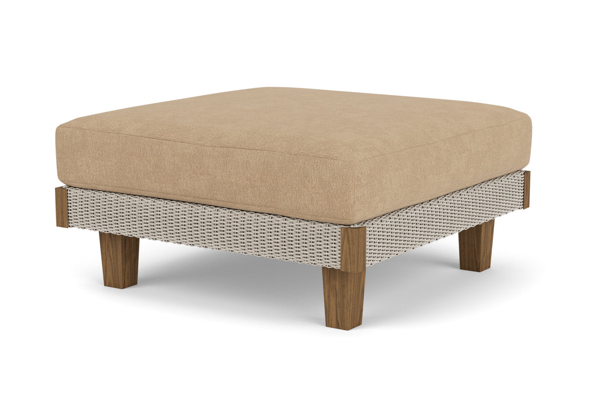 Lloyd Flanders Catalina Ottoman in Linen with Hayden Sand fabric, view 3