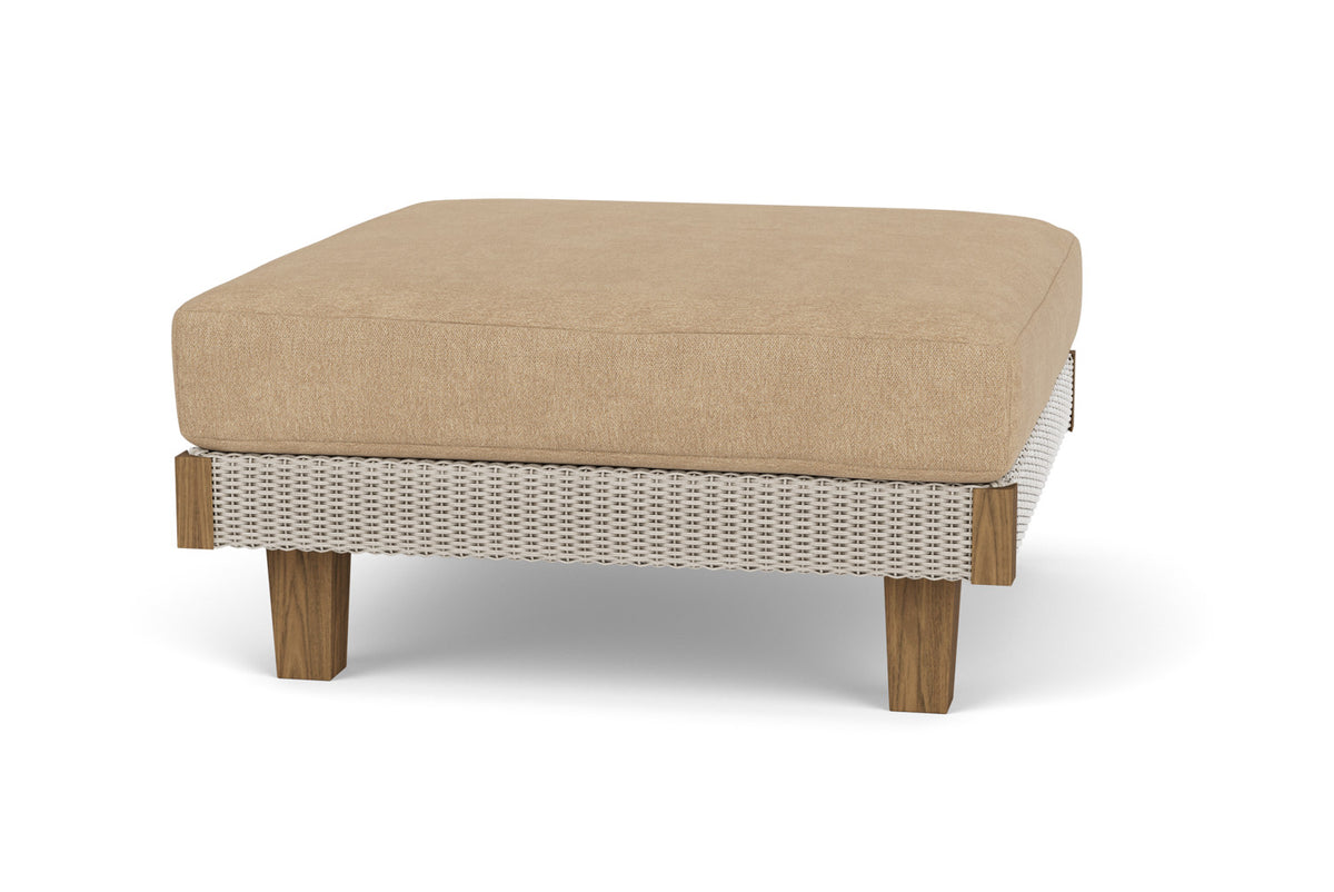 Lloyd Flanders Catalina Ottoman in Linen with Hayden Sand fabric, view 4