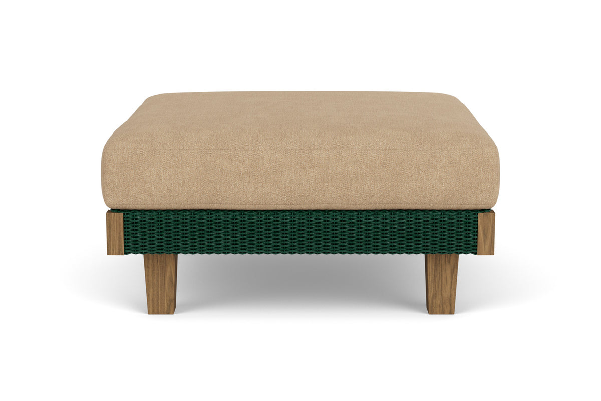 Lloyd Flanders Catalina Ottoman in Woodland with Hayden Sand fabric