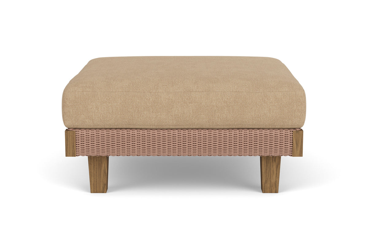 Lloyd Flanders Catalina Ottoman in Rosewood with Hayden Sand fabric