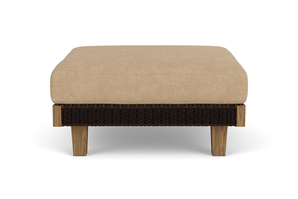 Lloyd Flanders Catalina Ottoman in Mink with Hayden Sand fabric