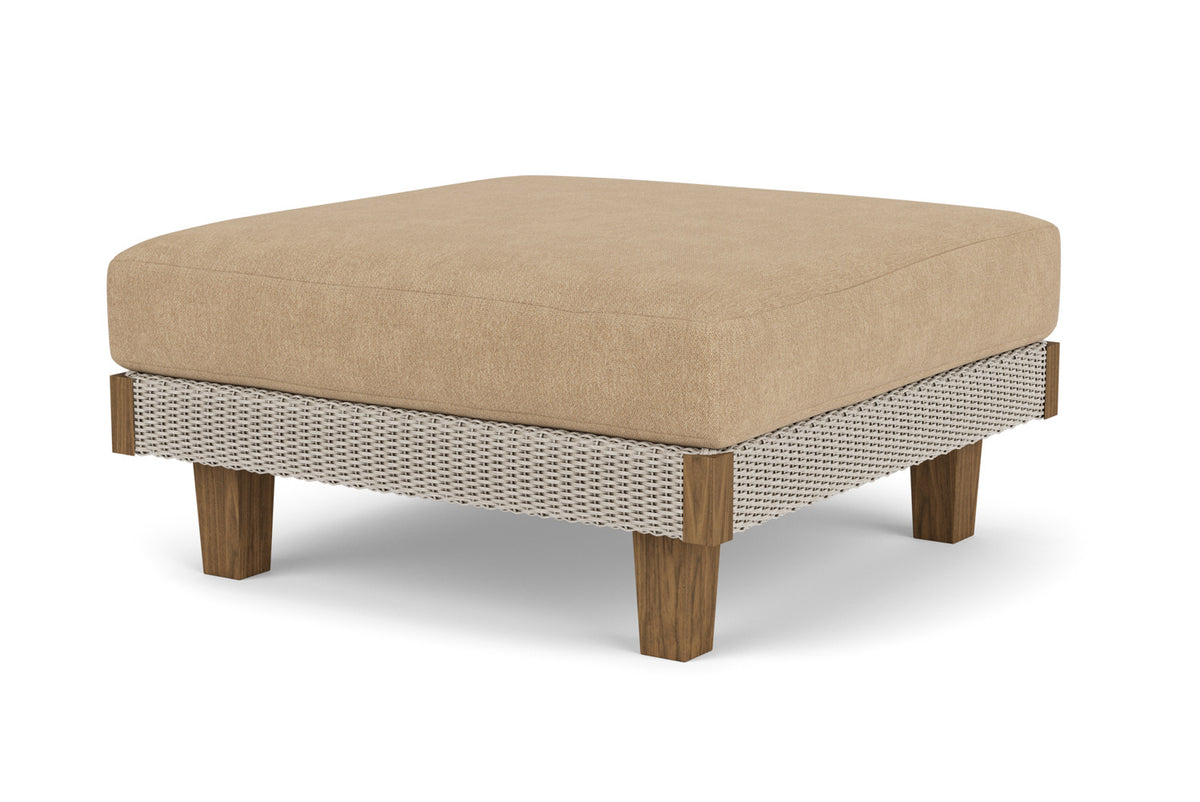Lloyd Flanders Catalina Ottoman in Linen with Hayden Sand fabric, view 10