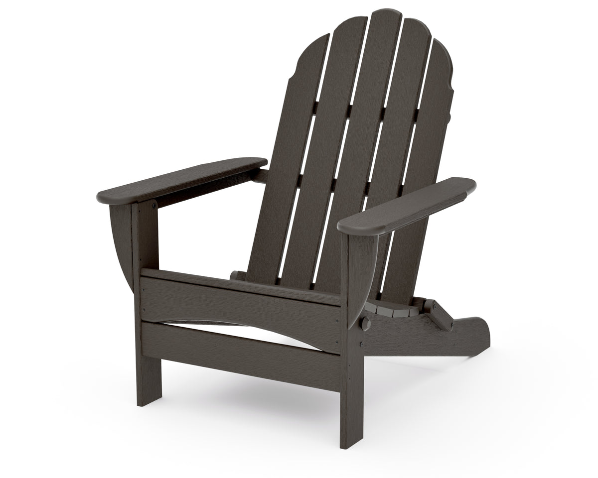 POLYWOOD Classic Oversized Folding Adirondack Chair in Vintage Coffee