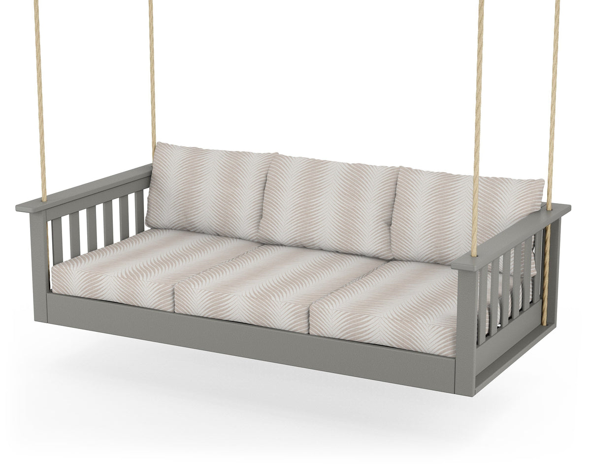 POLYWOOD Vineyard Daybed Swing in Slate Grey / Clock Out Cloud