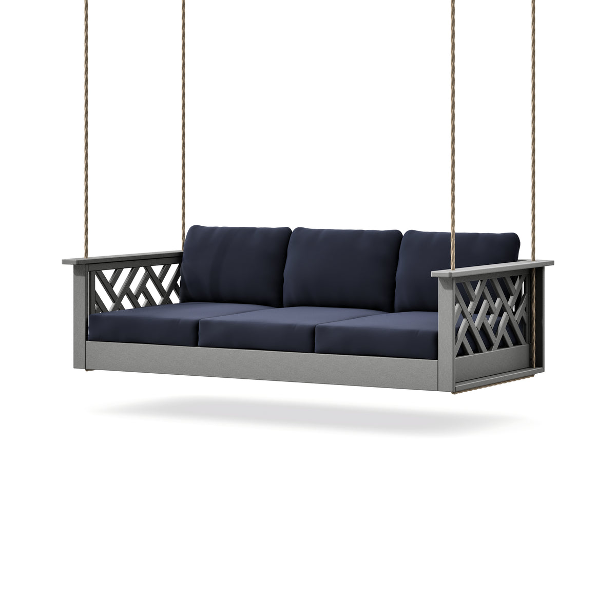 POLYWOOD Chippendale Daybed Swing in Slate Grey / Navy