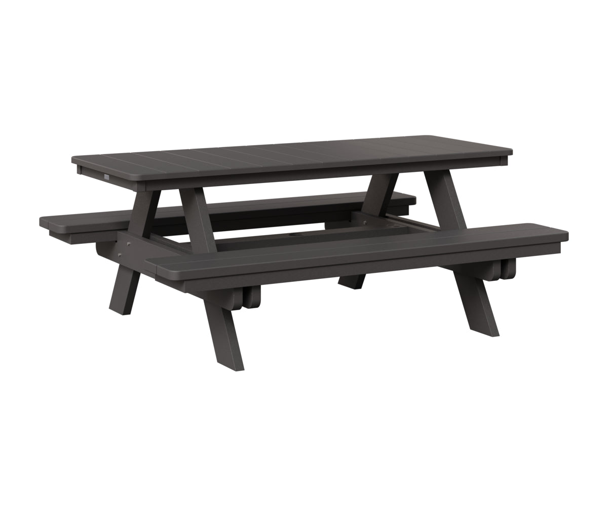 Berlin Gardens Rectangular Picnic Table in Smoke Gray
