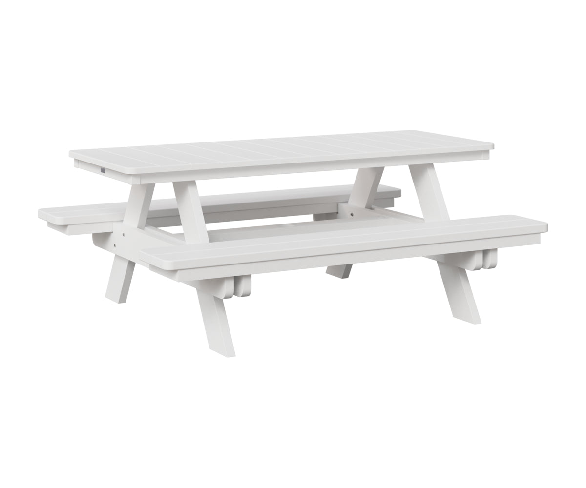 Berlin Gardens Rectangular Picnic Table in White
