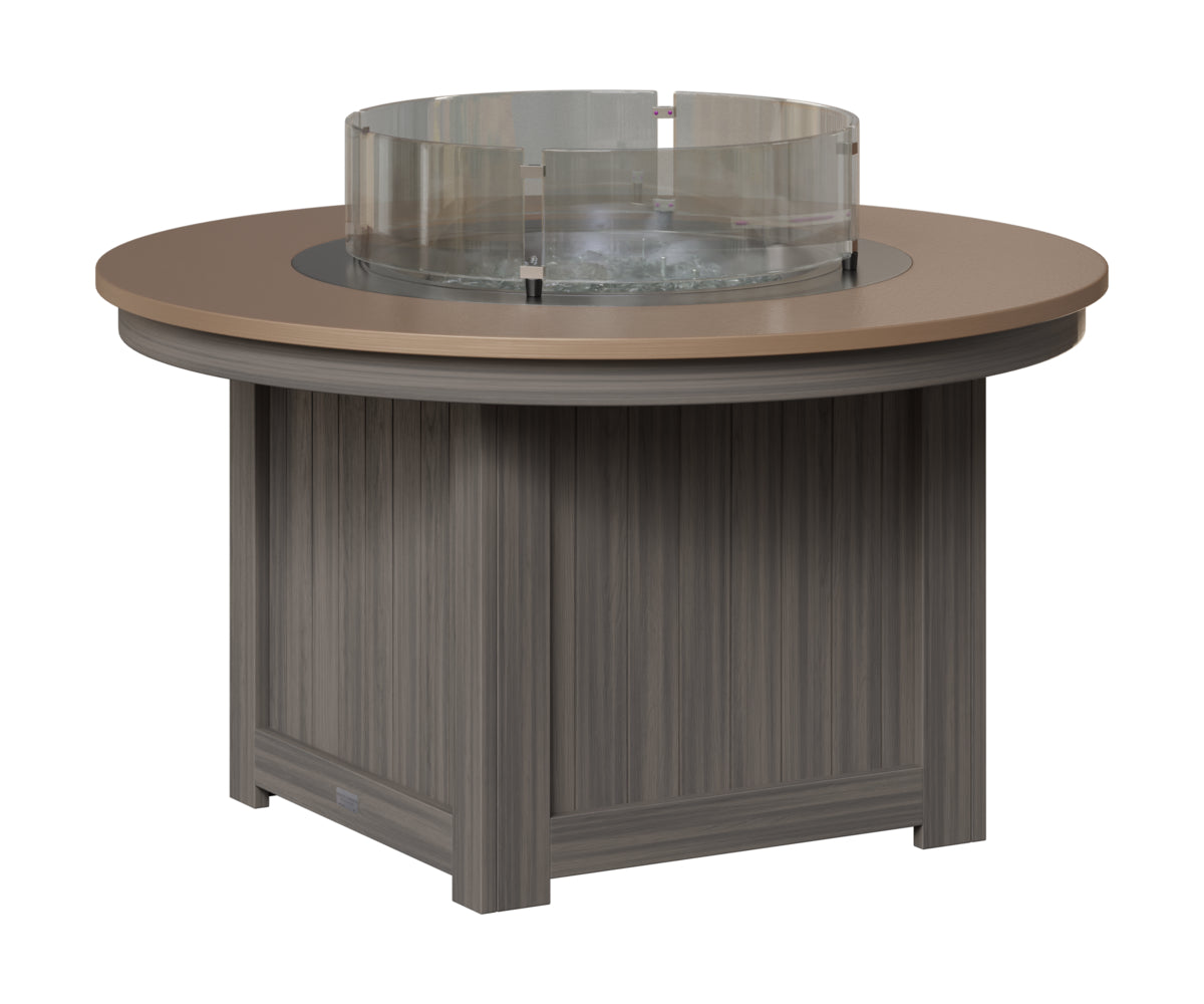 Berlin Gardens Donoma 44" Round Fire Pit in Coastal Gray, Hammered Bronze top